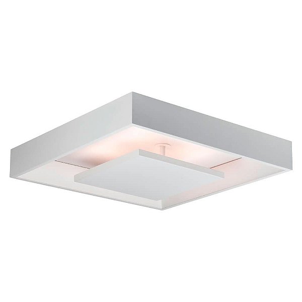 Plafon Quadrada Fit 546 47x47x8,7cm Branco com Led Integrado 20w 3000k Bivolt