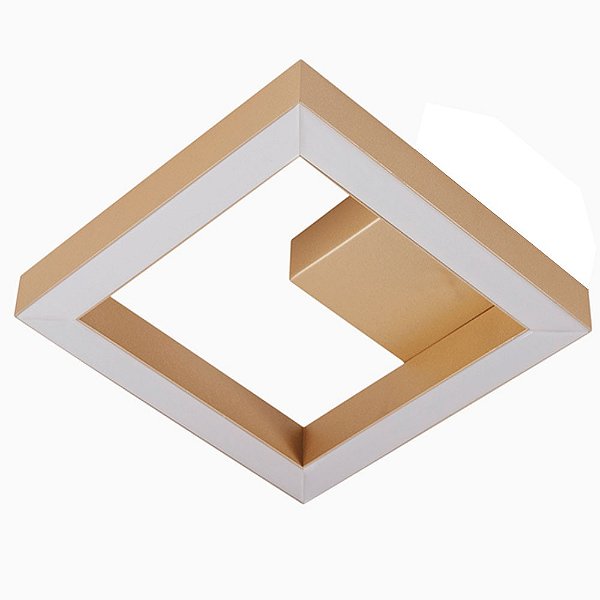 Plafon Quadrada Fit 691 41x41x5,8cm Cobre com Led Integrado 33w 3000k Bivolt