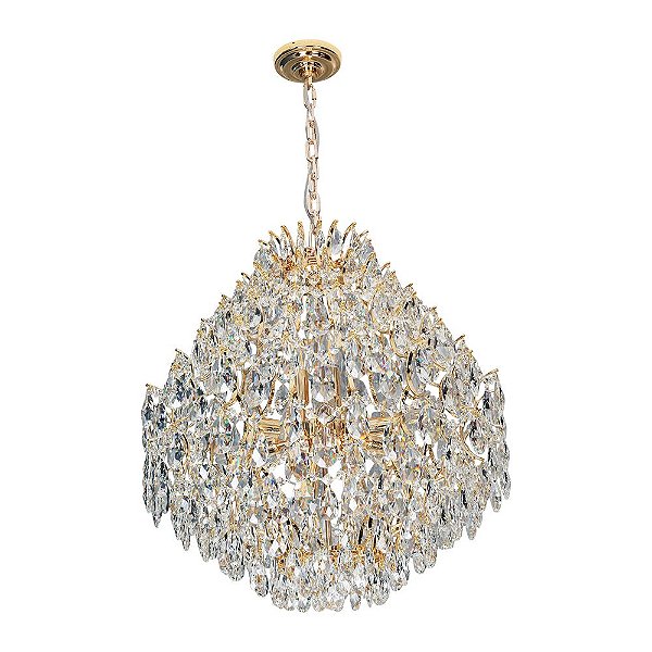 Lustre HSR Colmeia Ø62x70cm Dourado para 12x Lampadas E-14