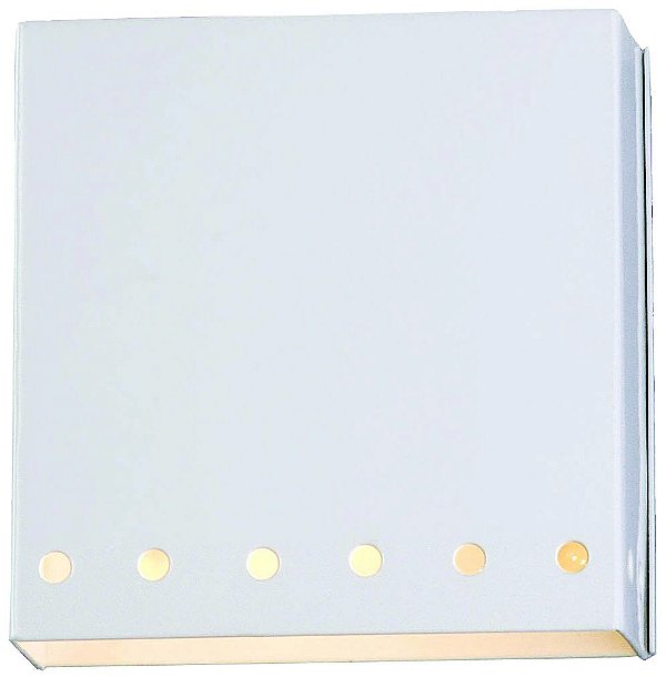 Arandela 734 Quadrada Branca com Furos 10x10x5cm para 1 Lampada G9