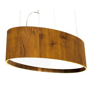 Pendente Madeira Oval 287 Accord 82x25x43cm para 4 Lampadas E27