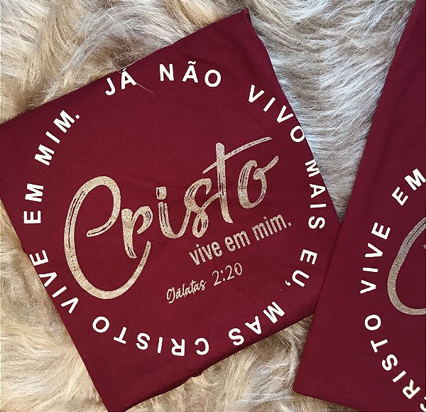 CAMISETA CRISTO VIVE EM MIM - MASCULINA - MATERIAL 100% ALGODÃO