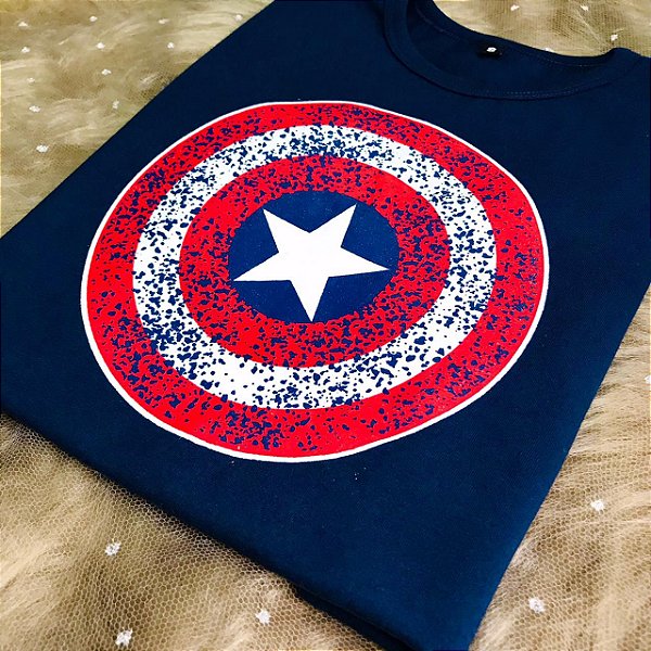 CAMISETA CAPITÃO AMÉRICA - INFANTIL - MATERIAL 100% ALGODÃO