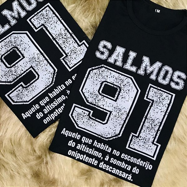 CAMISETA SALMO 91 NUMERO - INFANTIL - MATERIAL 100% ALGODÃO