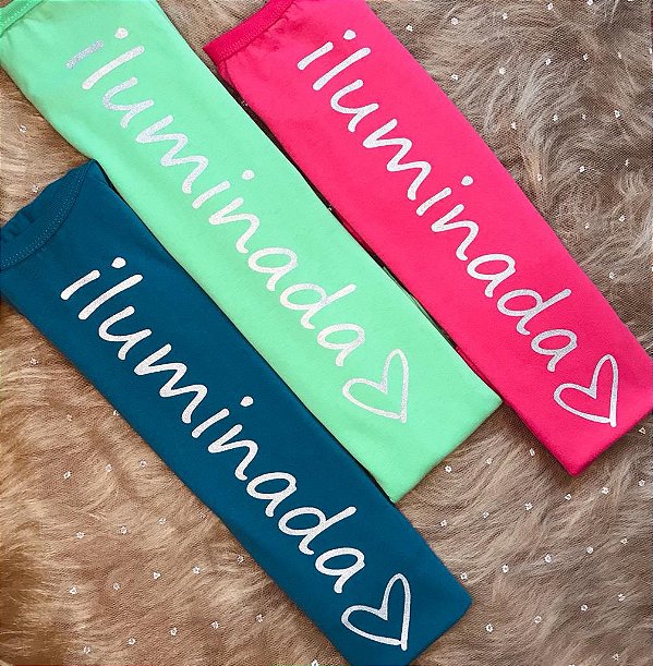 CAMISETA ILUMINADA - FEMININA - MATERIAL 100% ALGODÃO