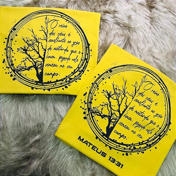 CAMISETA GRÃO DE MOSTARDA - FEMININA - MATERIAL 100% ALGODÃO