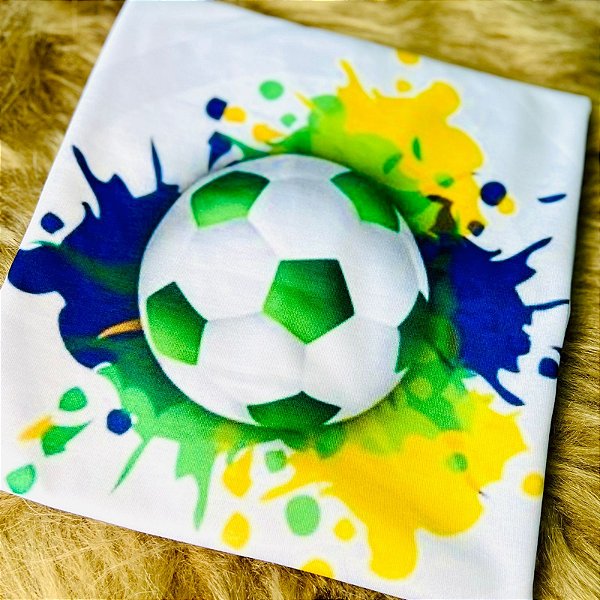 CAMISETA BOLA COM CORES DO BRASIL - FEMININA - MATERIAL POLIESTER