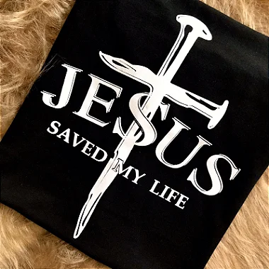 CAMISETA JESUS SALVOU MINHA VIDA - INFANTIL - MATERIAL 100% ALGODÃO