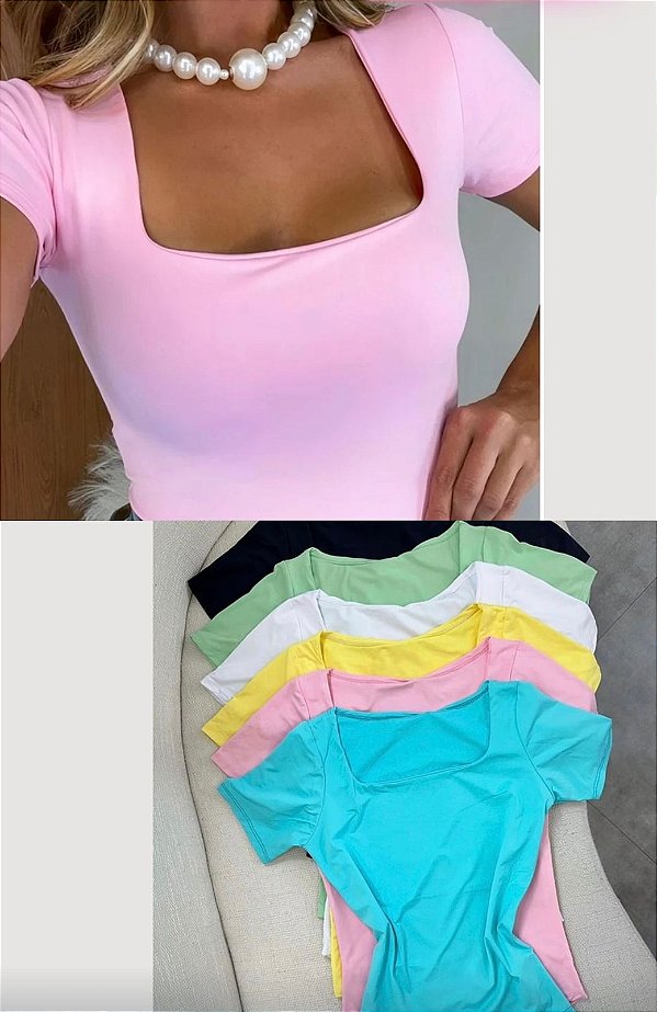 BODY MANGA CURTA - TAMANHO ÚNICO