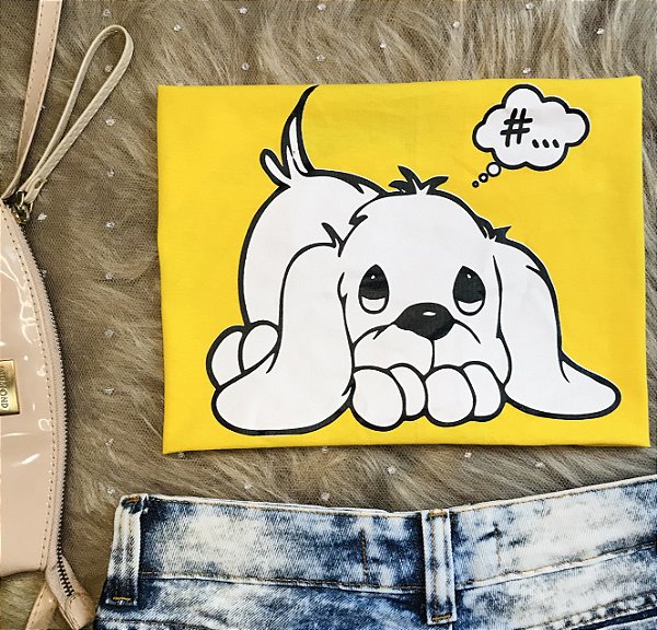 CAMISETA CACHORRINHO - INFANTIL - MATERIAL 100% ALGODÃO