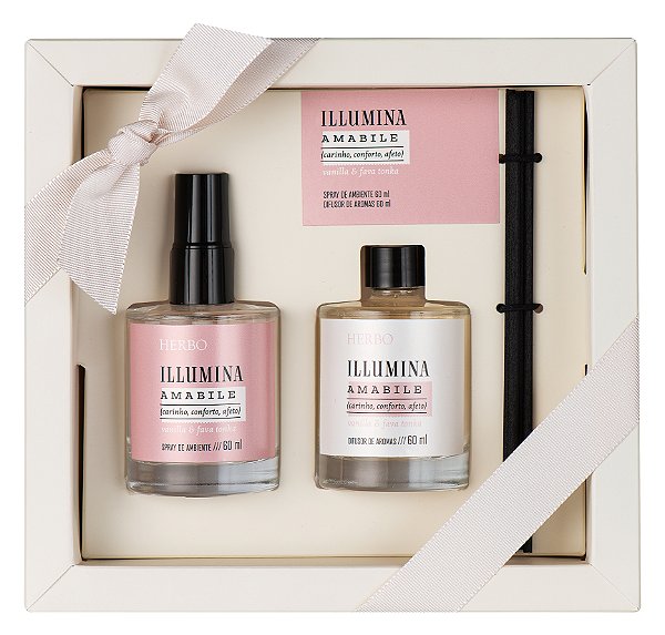 Kit 12 - Mini spray + Mini difusor - Linha Illumina - Amabile