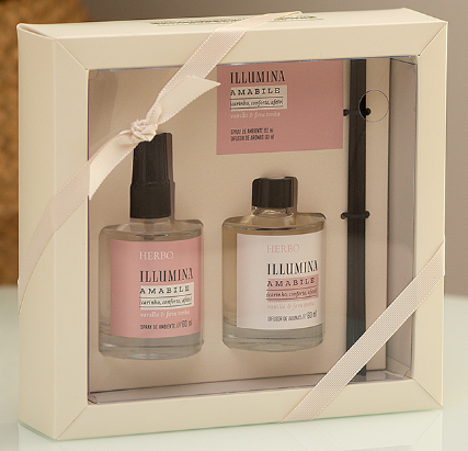 Kit 12 - Mini spray + Mini difusor - Linha Illumina - Amabile