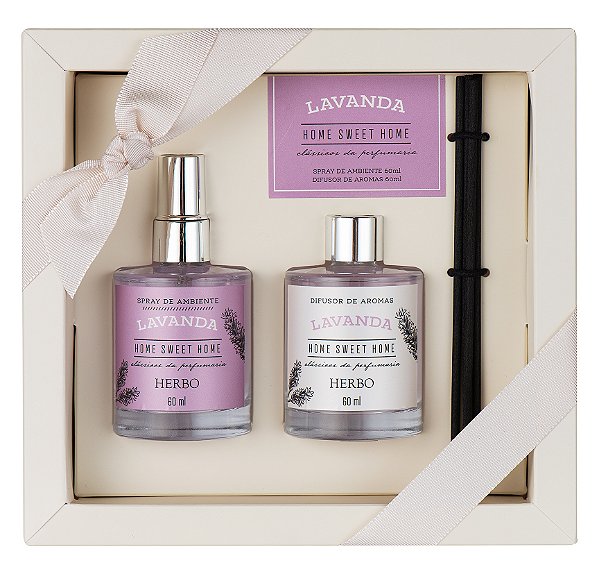 Kit 12 - Mini Difusor + Mini Spray - Lavanda - Linha Home Sweet Home