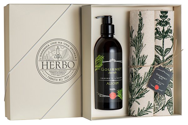 Kit 8 - Sabonete Líquido + Toalha - Alecrim - Linha Gourmet