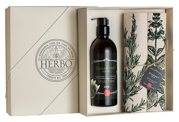 Kit 8 - Sabonete Líquido + Toalha - Ervas Finas - Linha Gourmet