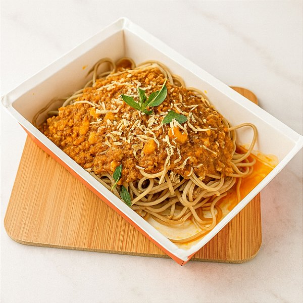 SPAGUETTE INTEGRAL AO MOLHO BOLONHESA