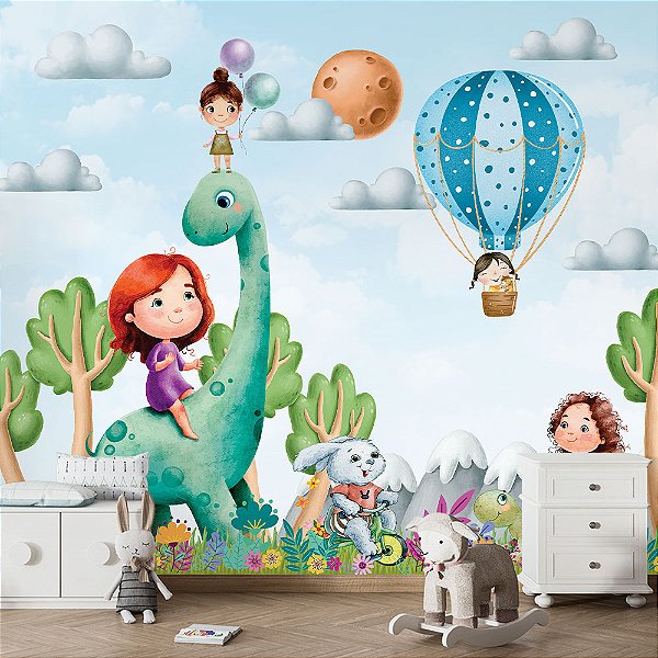 Papel de Parede Infantil Menina Aventureira