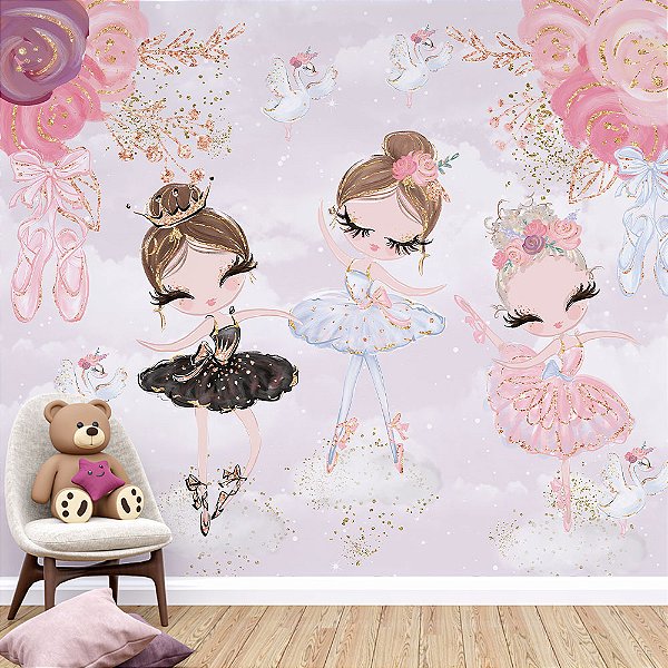 Papel de Parede Infantil Bailarinas