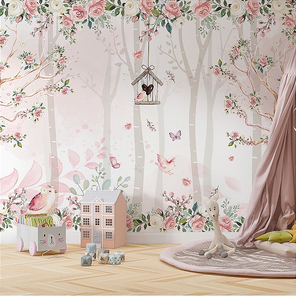Papel de Parede infantil floresta encantada