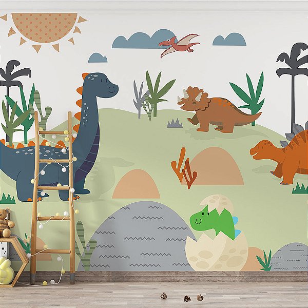 Papel de Parede Infantil Dinossauros AL 10