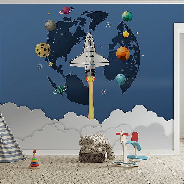 Papel de Parede Infantil Espaço e Planetas AL 09