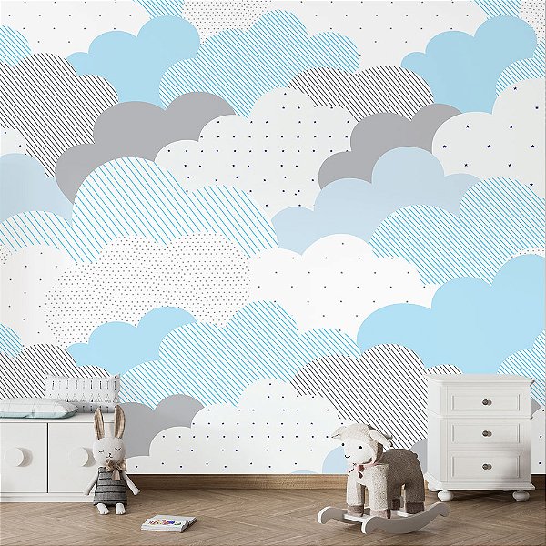 Papel de Parede Infantil Nuvens AL 01