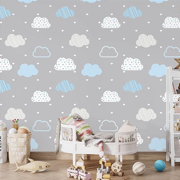 Papel de Parede Infantil Nuvens AL 02