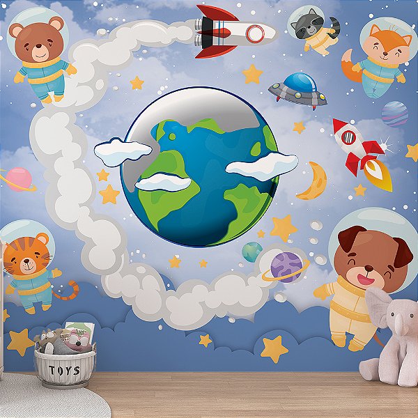 Papel de Parede Infantil Espaço e Planetas AL 15