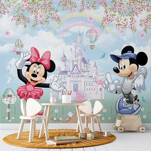 Papel de Parede infantil castelo encantado turma da minnie AL8