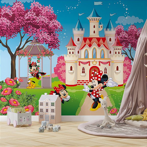 Papel de Parede infantil castelo encantado turma da minnie AL10
