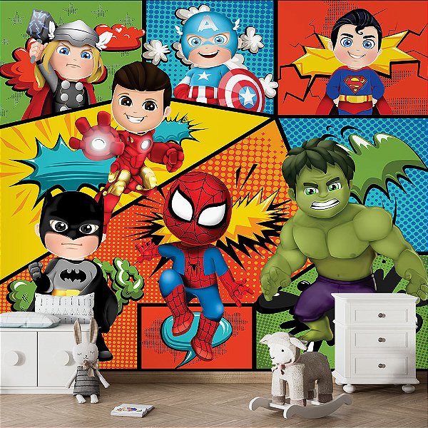 Papel de Parede Infantil Super-heróis AL 03