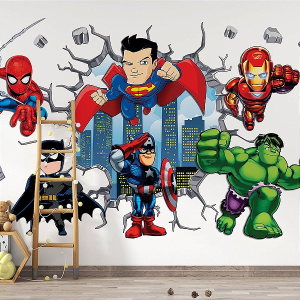 Papel de Parede Infantil Super-heróis AL 08