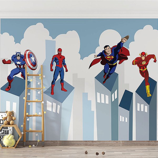 Papel de Parede Infantil Super-heróis AL 09