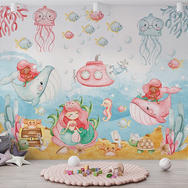 Papel de Parede Infantil Sereia AL 02