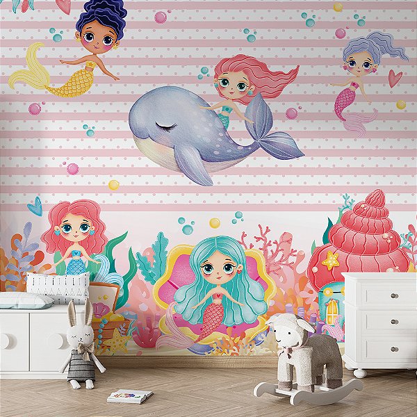 Papel de Parede Infantil Sereia AL 04