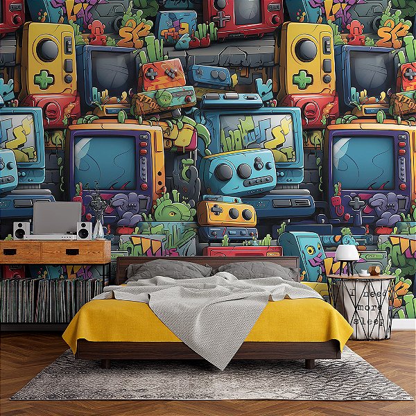 Papel de parede colors videogame colorido