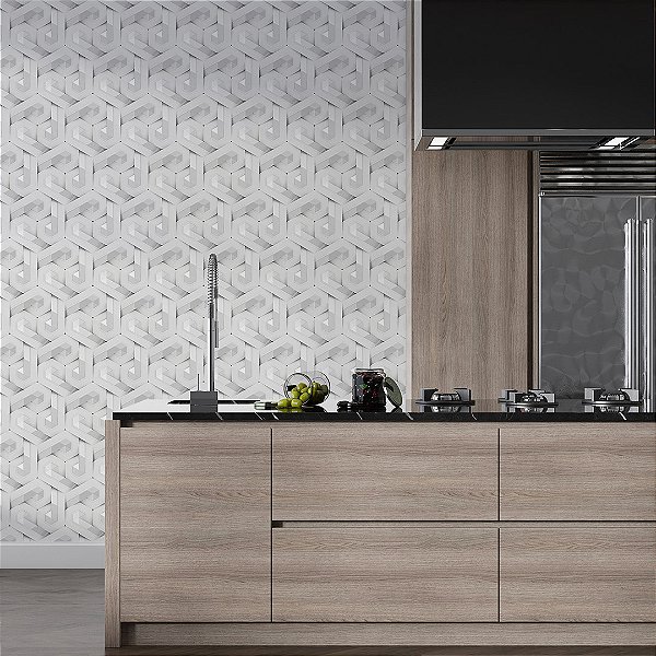 Papel de Parede 3D Geométrico Mármore – Moderno e Sofisticado✨