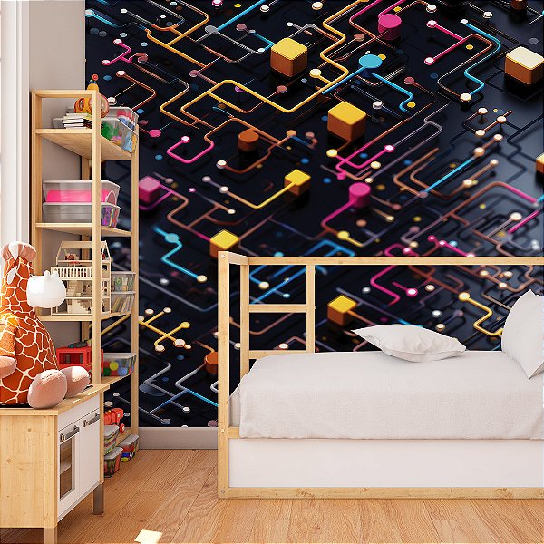 Papel de parede colors placa mãe 3D