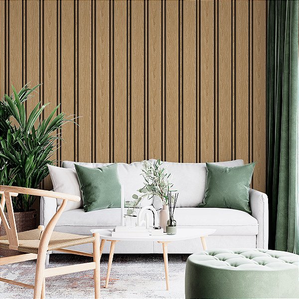 Papel de parede ripado madeira pinus AL14