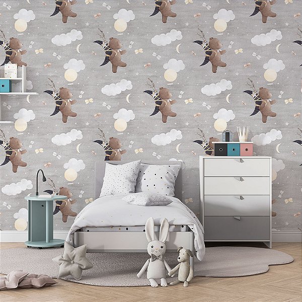 Papel de parede natureza urso passeio noturno com lua
