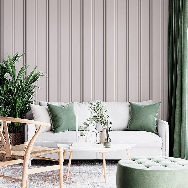 Papel de parede ripado branco AL3