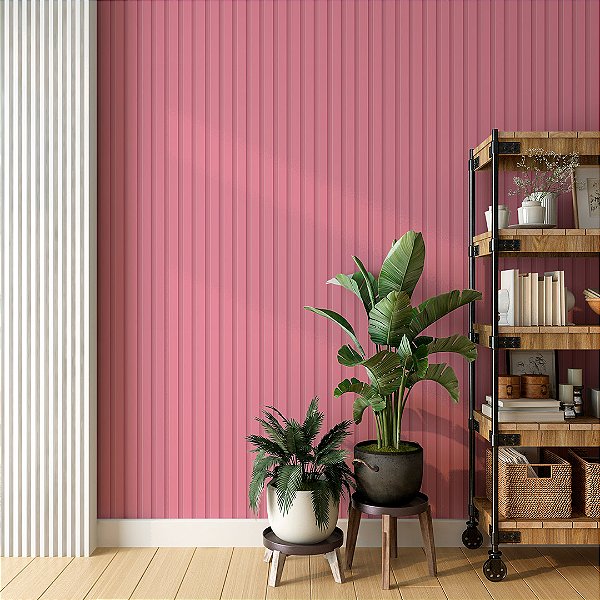 Papel de parede ripado rosa AL4