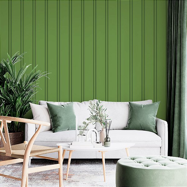 Papel de parede ripado verde AL3