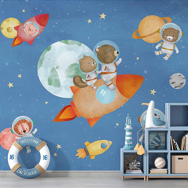 Papel de parede Safari Animais no espaço
