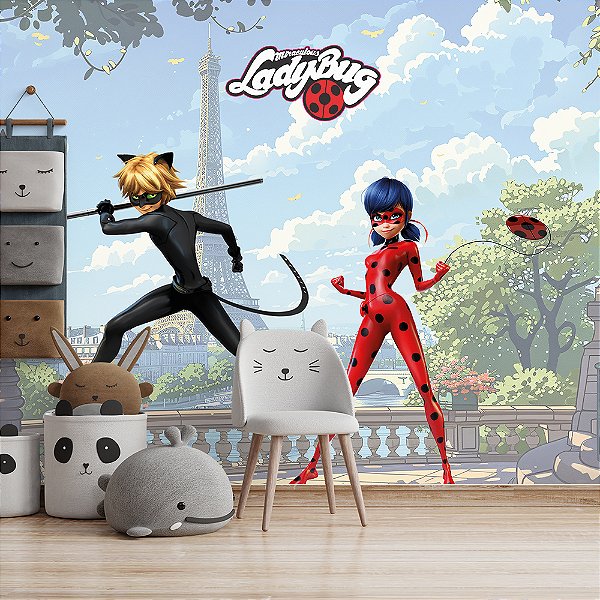 Papel de parede Miraculous LadyBug e Cat Noir AL 01
