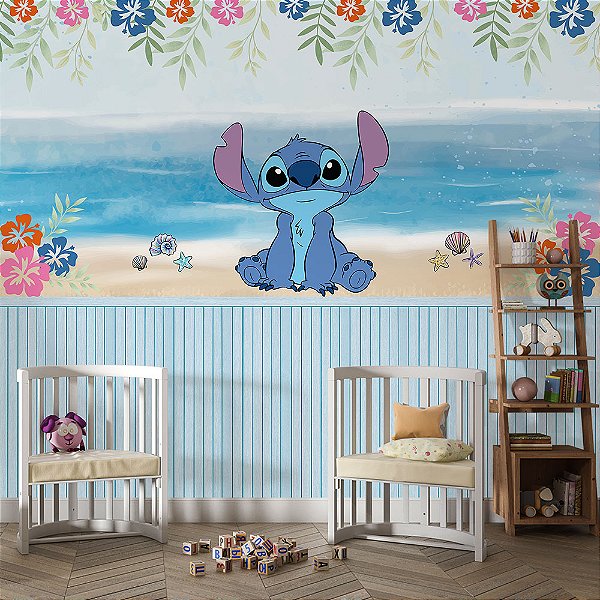 Papel de Parede Infantil Stitch Tropical