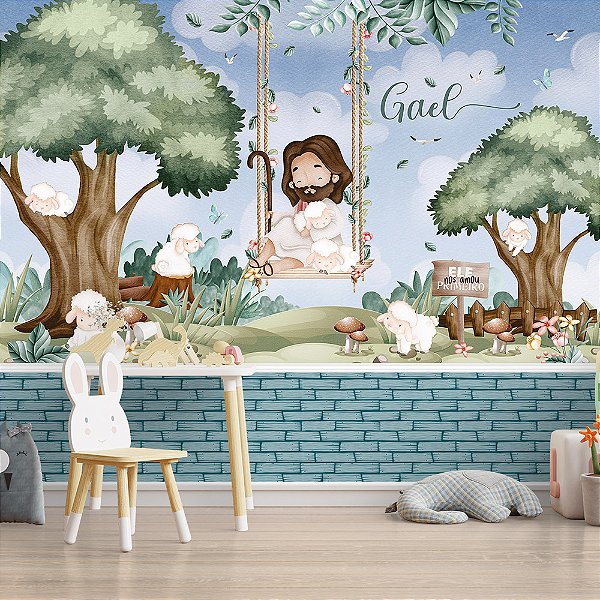 Papel de Parede Jesus e Suas Ovelhinhas
