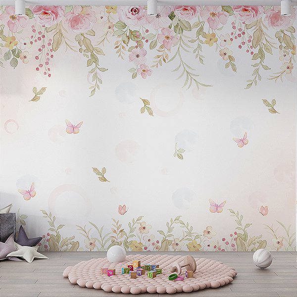 Flores Rosas Jardim Suspenso - Oferta Única - 3m(L) x 2,6m(A)