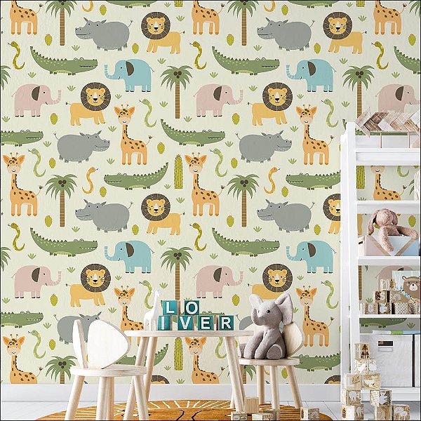 Papel de Parede infantil Safari