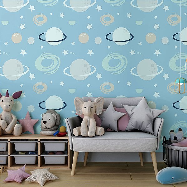 Papel de Parede Infantil Planetas